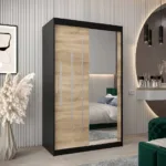 120 Cm Breiter Kleiderschrank Mit 2 Türen | 5 Fächer | Farbe: Schwarz Within Kleiderschrank 120 Cm Breit