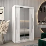 120 Cm Breiter Kleiderschrank Mit 2 Türen | 5 Fächer | Farbe: Weiß With Kleiderschrank 120 Cm Breit