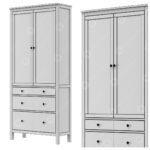 3D Modell Garderobe Ikea Hemnes Intended For Ikea Hemnes Kleiderschrank