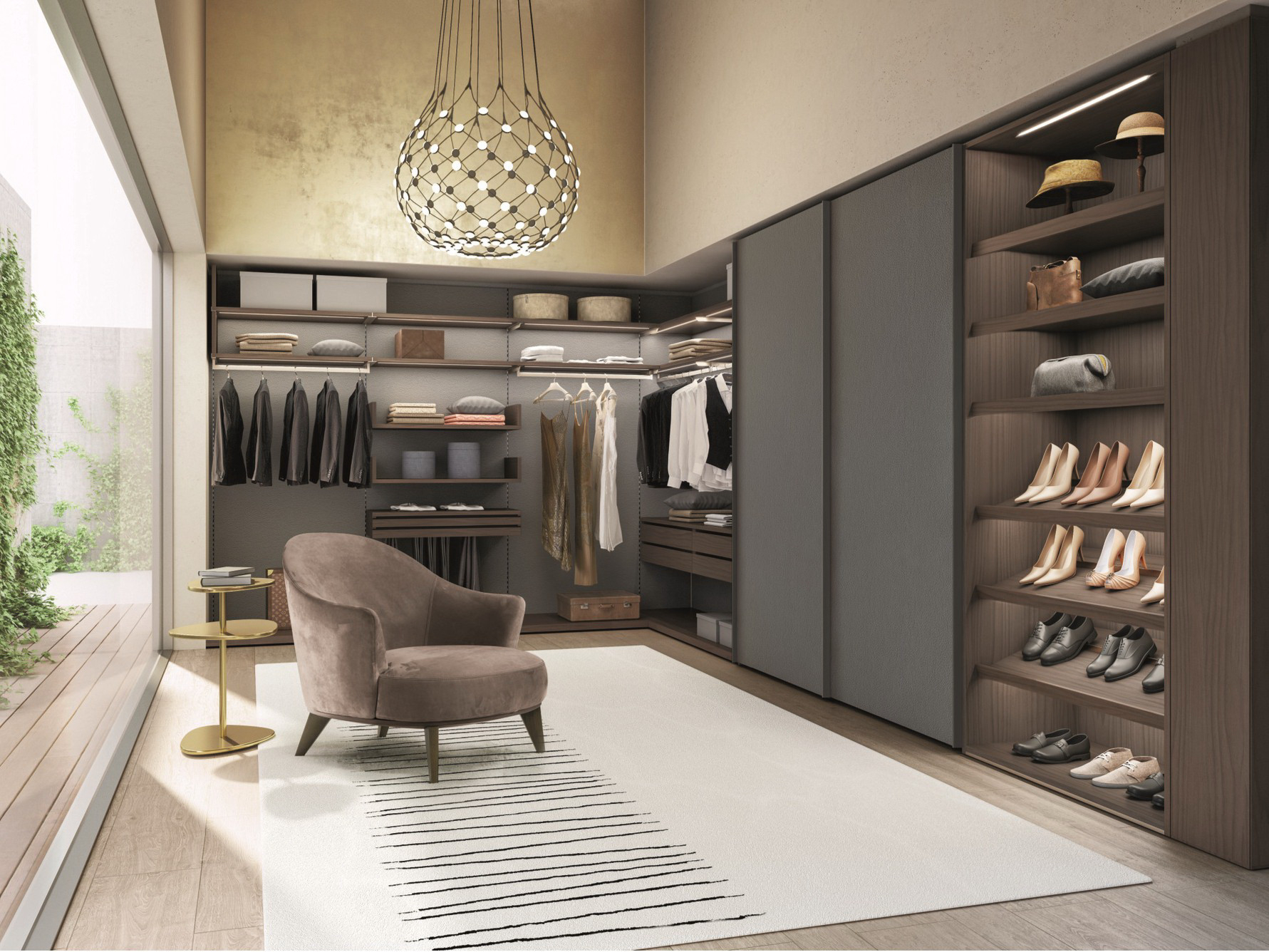 Benutzerdefiniert Luxuriöser Kleiderschrank Aus Melamin In L-Form for Kleiderschrank L Form