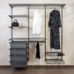 Breite Garderobe Regalsystem Integri – Grau – 200X185X42 Cm – 4 Intended For Regalsystem Kleiderschrank