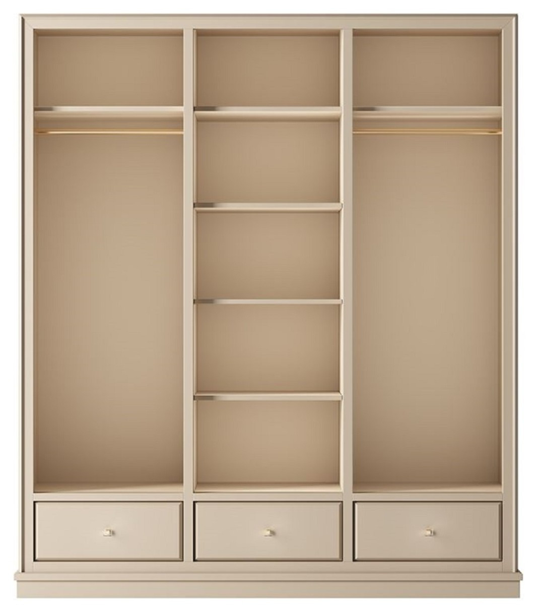 Casa Padrino Luxus Kleiderschrank Beige 200 X 60 X H. 230 Cm - Offener  Schlafzimmer Schrank - Schlafzimmer Möbel - Hotel Möbel - Luxus Einrichtung  - inside Kleiderschrank Beige