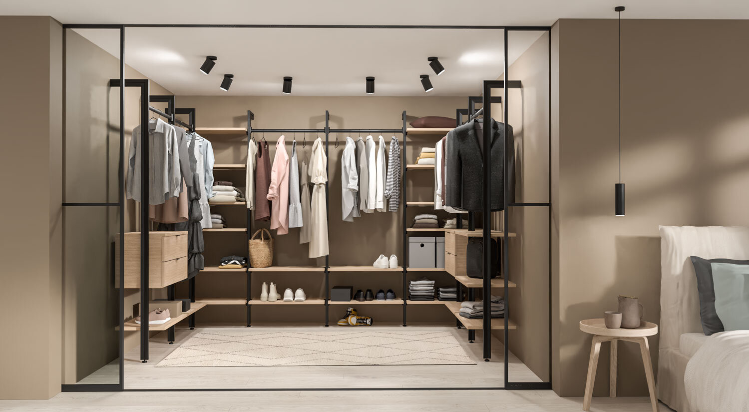 Clos-It W-808 Begehbarer Kleiderschrank with Begehbarer Kleiderschrank Regalsystem