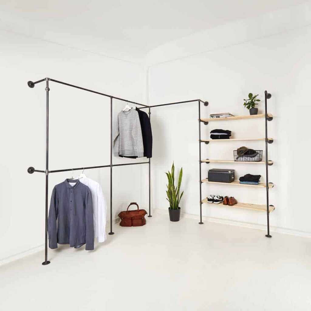 Diy: Offener Kleiderschrank Aus Rohren Selber Bauen | Various Magazin Inside Kleiderschrank Bauen