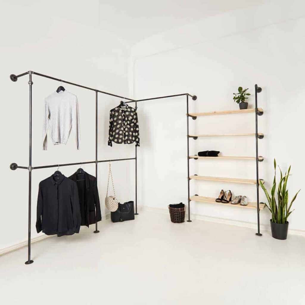 Diy: Offener Kleiderschrank Aus Rohren Selber Bauen | Various Magazin regarding Offener Kleiderschrank Selber Bauen
