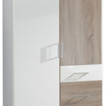 Drehtürenschrank Click Weiß/Eiche Sägerau Nachbildung Ca. 91 X 199 intended for Möbel Boss Kleiderschrank