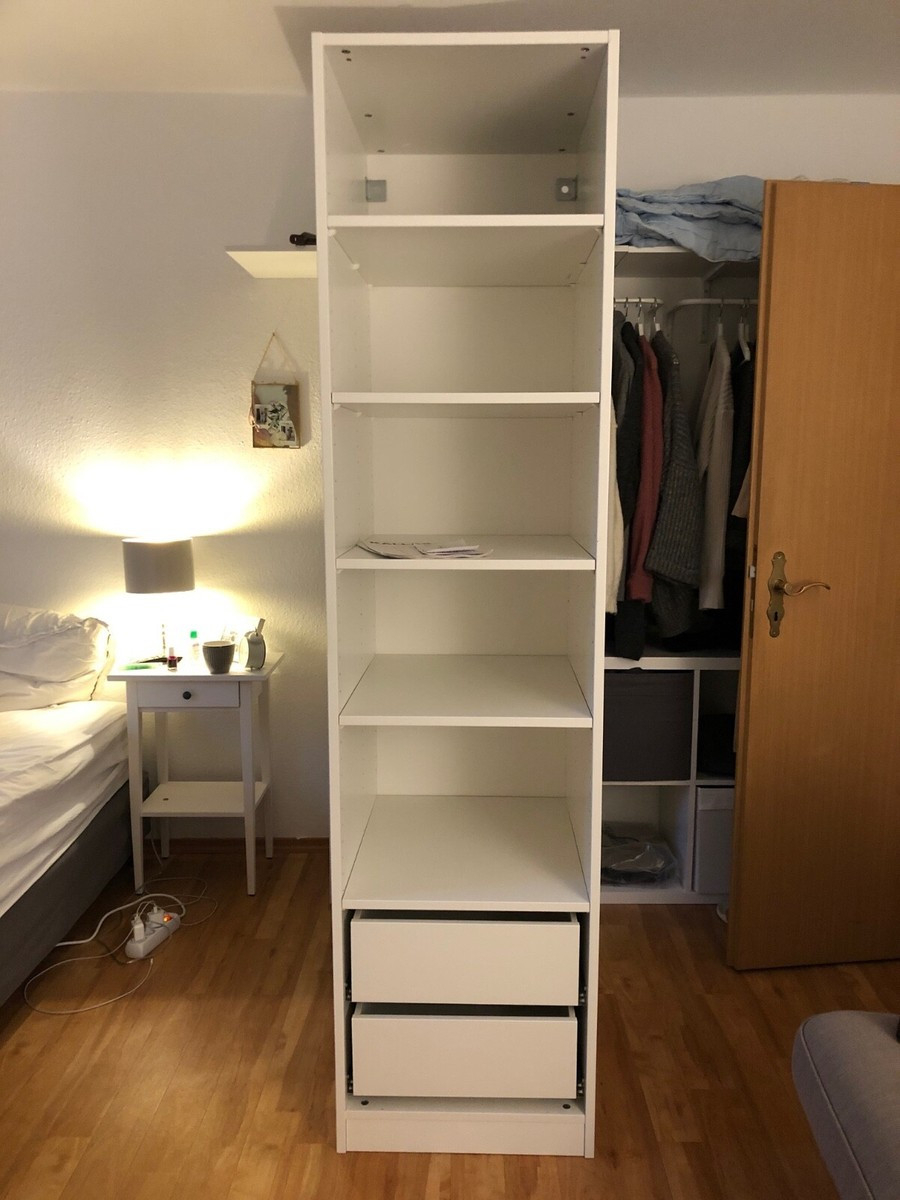 Ikea Pax Kleiderschrank In Weiß Mit 2 Schubladen Und Verstellbaren Brettern within Kleiderschränke Bei Ikea