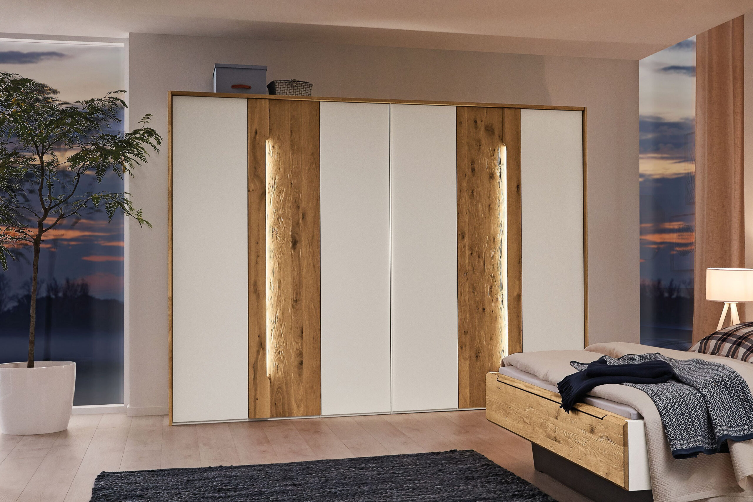 Jovanna Von Musterring - Kleiderschrank 6-Türig Weiß - Wildeiche Altholz throughout Musterring Kleiderschrank
