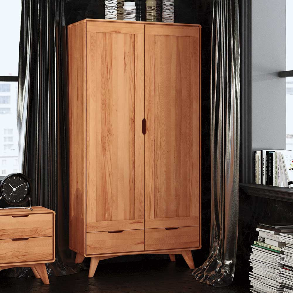 Kernbuche Kleiderschrank Mit 2 Türen - Junola regarding Neckermann Kleiderschrank
