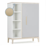 Kleiderschrank 120 Cm 1-Türig Nado Curve Esche Manhattan Grey for Kleiderschrank 120 Hoch