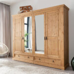 Kleiderschrank 4 Türig Aus Kiefer 254 X 215 X 62 Cm With Regard To Kleiderschrank 4 Türig