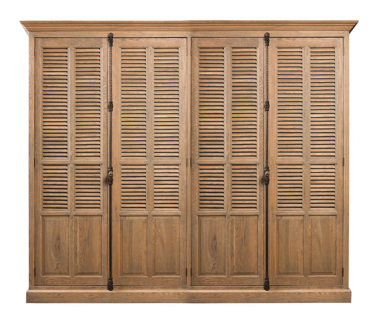 Kleiderschrank 4-Türig Eiche Vintage Grau | Dewall Design within Retro Kleiderschrank