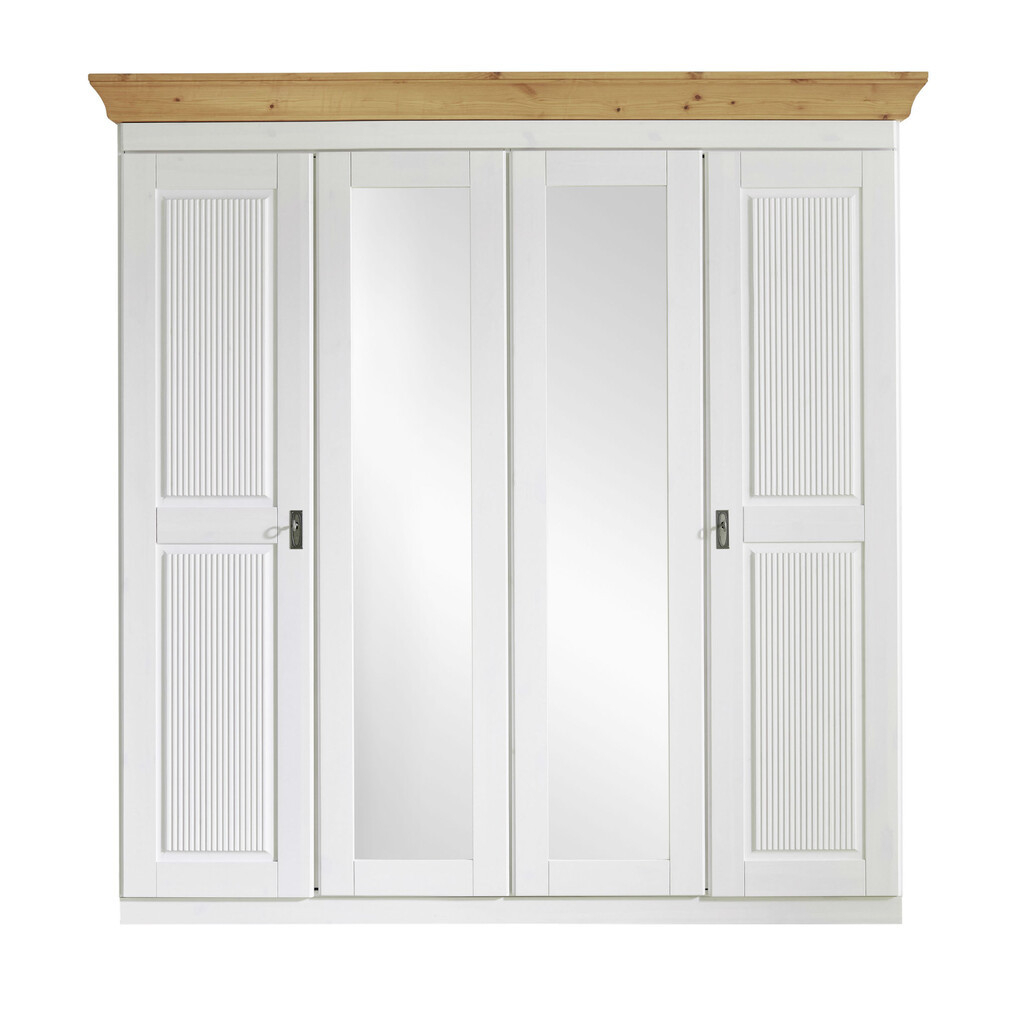 Kleiderschrank 4-Türig Eva Mit 2 Spiegeltüren within Kleiderschrank 4 Türig
