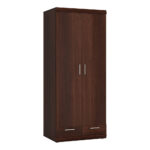 Kleiderschrank 80 Cm Mit 2 Türen Nussbaum Imperia 129 Inside Kleiderschrank Nussbaum