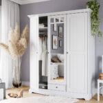 Kleiderschrank Bormio-163 - In Weiß for Kleiderschrank Massivholz Weiß