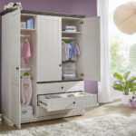 Kleiderschrank Ca 160 Cm Breit Landhaus Weiß Kiefer Massiv Mit Schubladen  Jolina Inside Kleiderschrank 160 Cm Breit