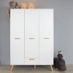 Kleiderschrank Kinderzimmer Manisa 19 In Weiß Mit Absetzungen In Buche  Massiv, B/H/T Ca. 130/190/60 Cm With Kleiderschrank Weiß  Knderzimmer