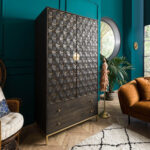 Kleiderschrank Mango 99X55X190 Grau Geölt Diamond #118 Within Retro Kleiderschrank