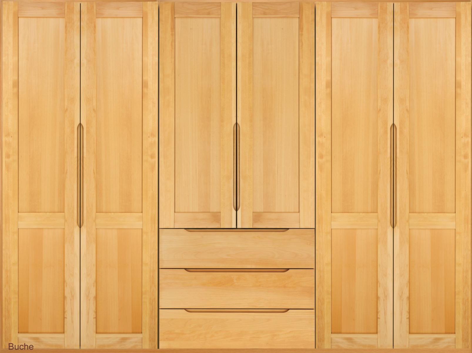 Kleiderschrank Massivholz | 6 Türig | Mit Schubläden | Naturmöbel in 6 Türiger Kleiderschrank