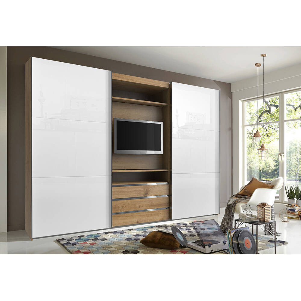 Kleiderschrank Midland-43 - In Braun inside Kleiderschrank Fernseher
