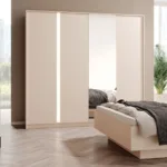 Kleiderschrank Mit Spiegel Dego Beige in Kleiderschrank Beige