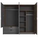 Kleiderschrank Mit Spiegel Denis Dunkelbraun For Kleiderschrank Dunkelbraun