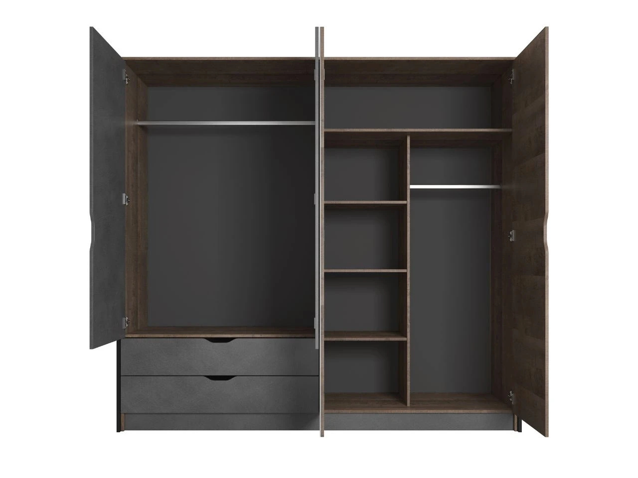 Kleiderschrank Mit Spiegel Denis Dunkelbraun For Kleiderschrank Dunkelbraun