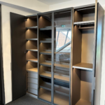 Kleiderschrank New Entry Metallisch Lackiert Bronzo 23 Grau Anthrazit Und  Ardesia Glas Grau Anthrazit Mit Beleuchtung Regarding Kleiderschrank Herren