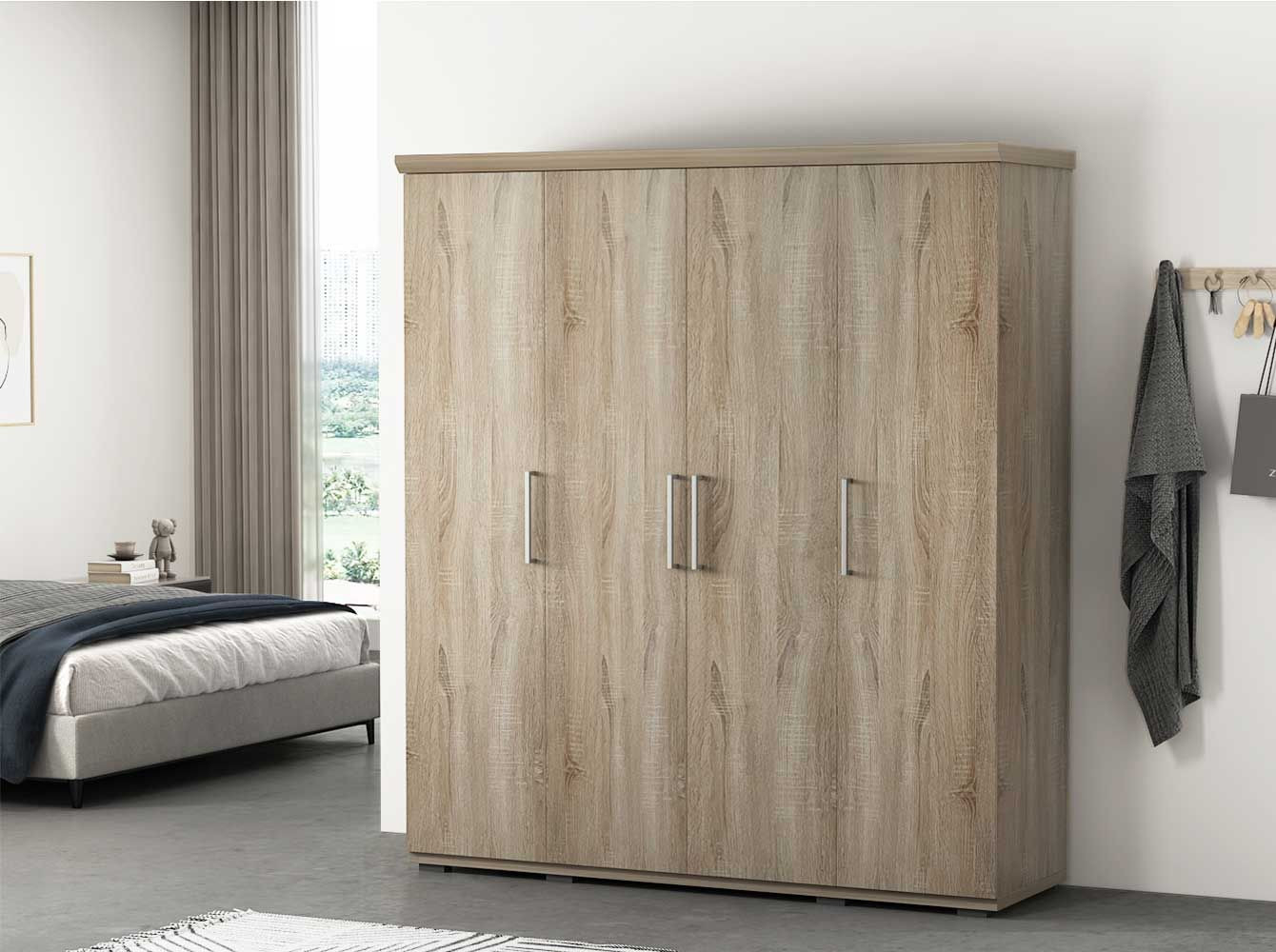 Kleiderschrank Nikkie 160 Cm-Sonoma Eiche for Kleiderschrank 160 Hoch