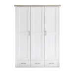 Kleiderschrank Pinie Weiß – Trüffel – 148 Cm – Landhaus Luca Intended For Kleiderschrank In Weiß