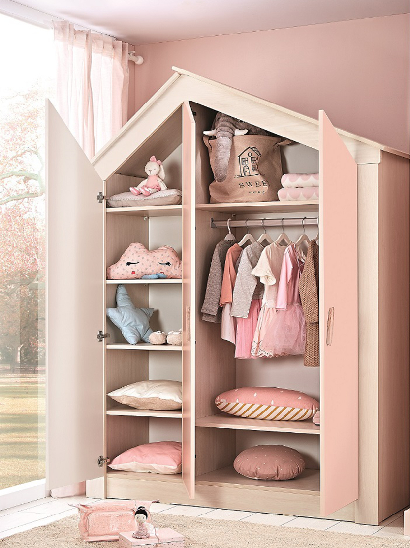Kleiderschrank Pink House, 3-Türig with regard to Kleiderschrank Für Mädchen