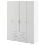 Kleiderschrank Space Weiß – 3 Schubladen | Die Möbelfundgrube Within Kleiderschrank 4 Türig