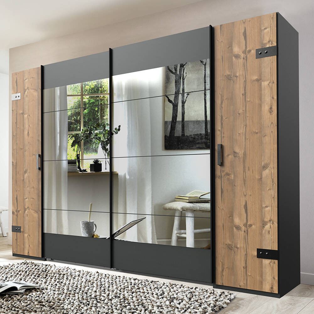 Kleiderschrank Sunderland-43 - In Grau within Kleiderschrank Grau Holz