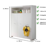 Kleiderschrank Weiß 130 Cm 3 Türig – Olivia Pertaining To Kleiderschrank 130 Cm Breit