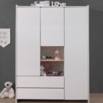 Kleiderschrank Weiß 3 Trg. Sligo 12 Kinderzimmer Jugendzimmer Schrank –  Stellmaß B/H/T: 133/190/55Cm In Kleiderschrank Weiß  Knderzimmer