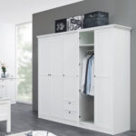 Kleiderschrank Weiß 5 Türig 200 Cm Hoch Landhaus|Homestyle4U for Real Kleiderschrank
