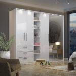Kleiderschrank Weiß Mit Fronten In Hochglanz Olmo 83 Mit Led Throughout Kleiderschrank Led