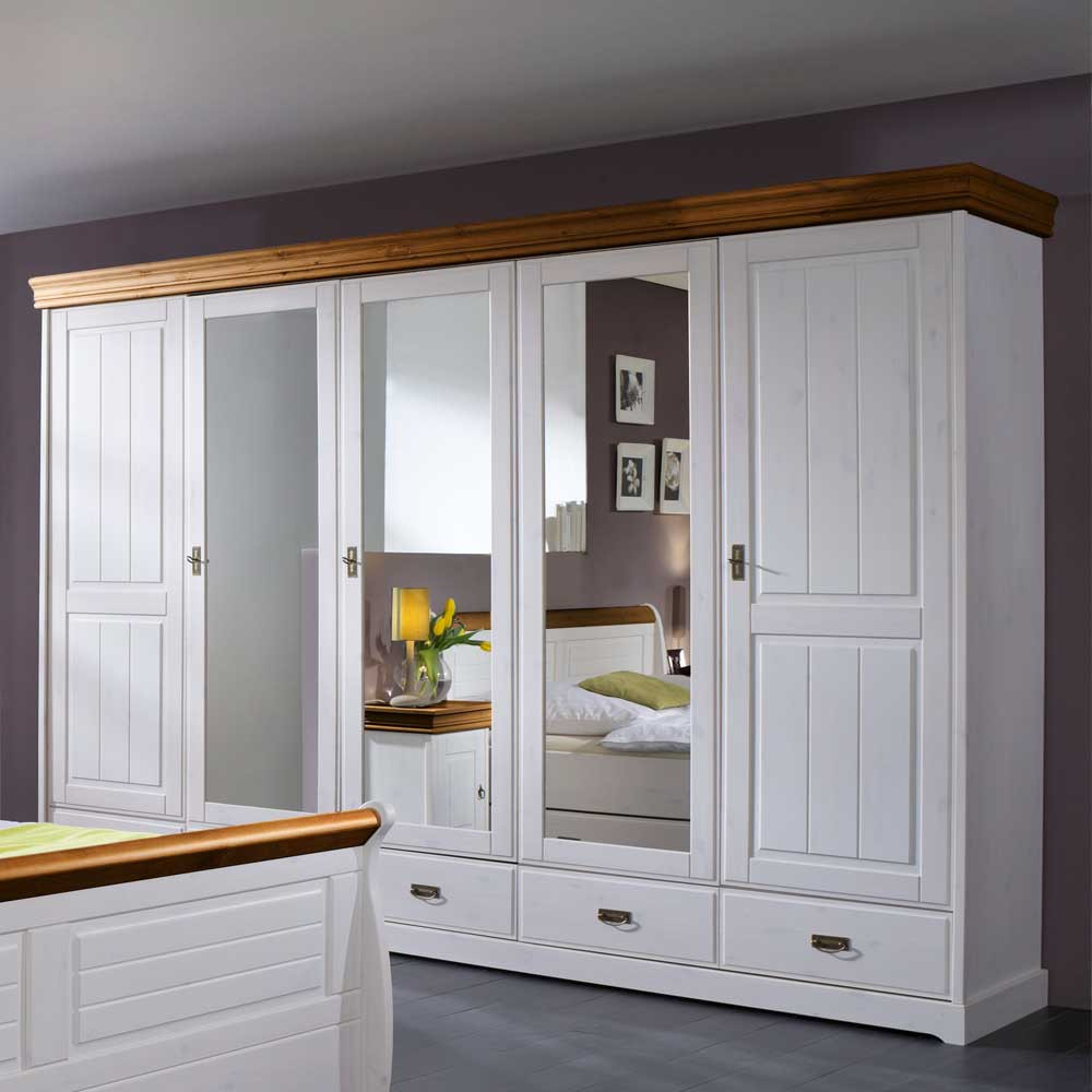 Landhaus Kleiderschrank Sicilianu In Weiß intended for Kleiderschrank Landhaus