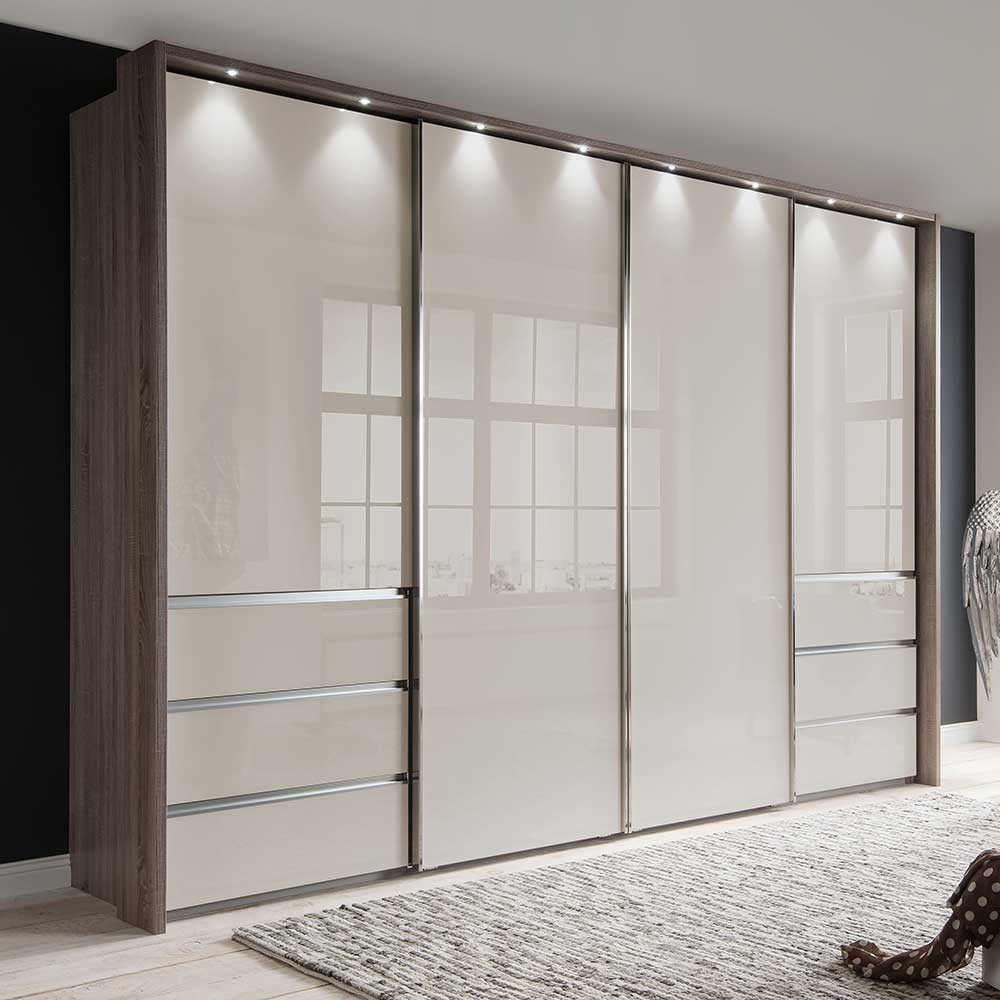 Led Passepartout Kleiderschrank Mit 4 Schwebetüren - Evonila throughout Kleiderschrank Led