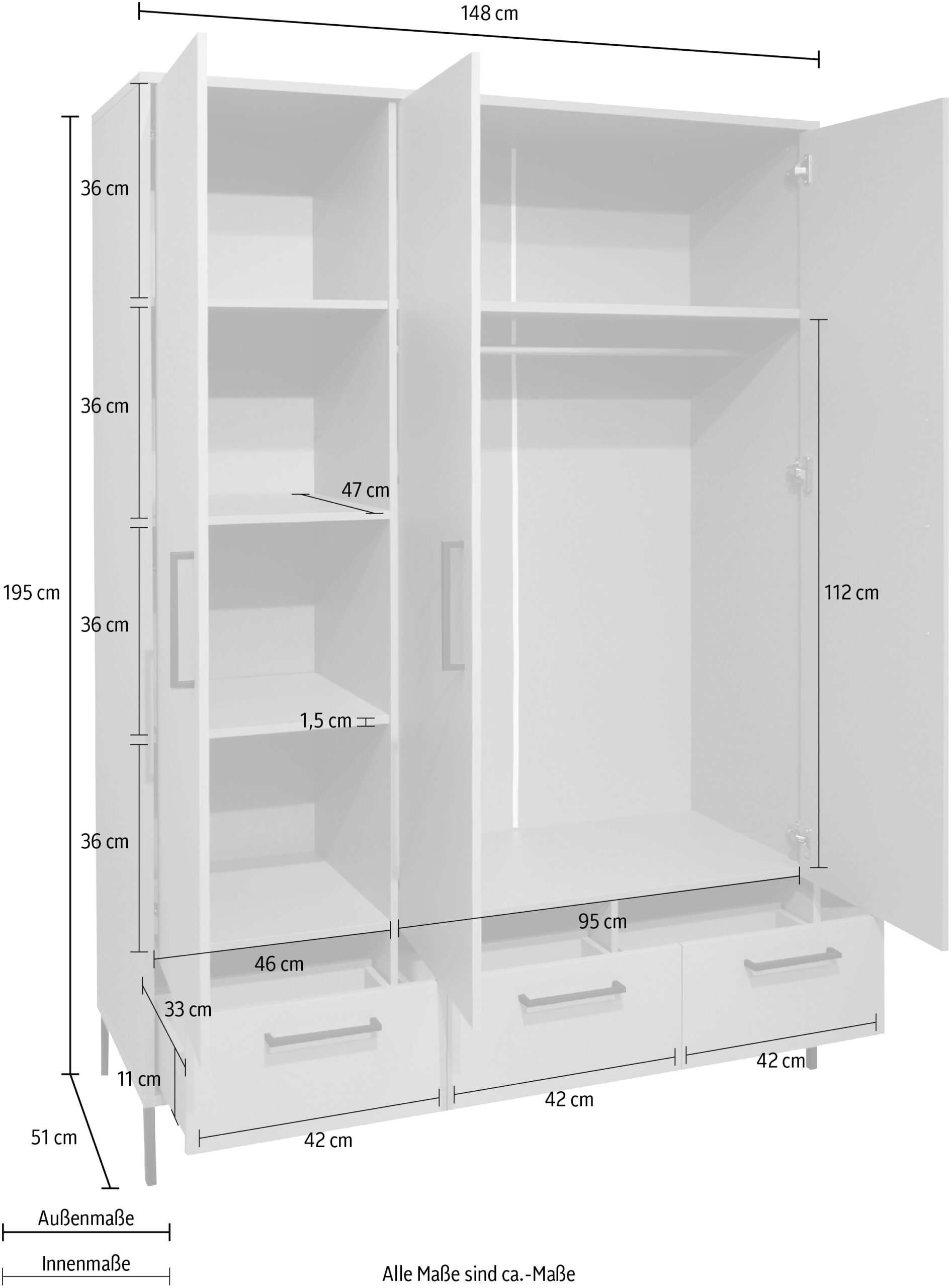 Mäusbacher Kleiderschrank, Kleiderschrank Höhe 190" Breite "148" Within Kleiderschrank 190 Hoch