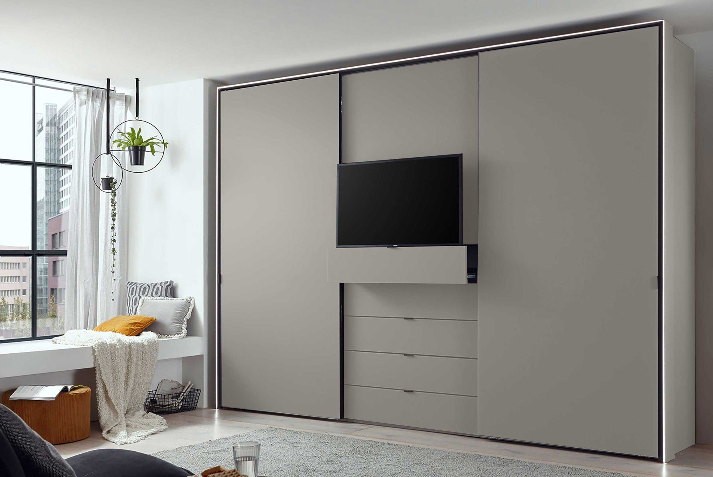 Media Multi Schlafzimmerschrank Mit Tv Fach B 280 Cm pertaining to Kleiderschrank 280 Cm Breit