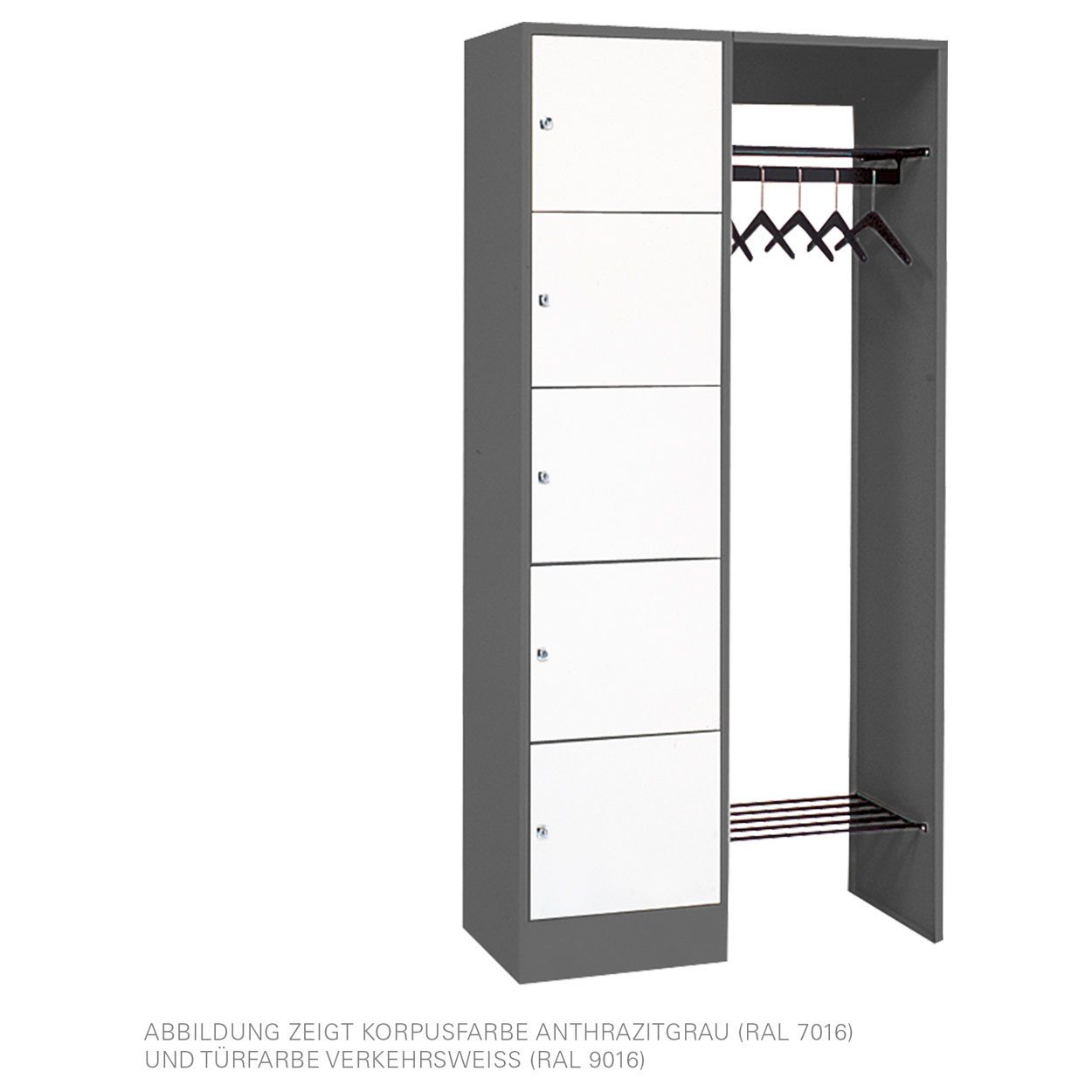 Offene Garderobe Für 5 Personen, Hxbxt 195X96X48 Cm | Jetzt Kaufen pertaining to Kleiderschrank Weiß  Mtt