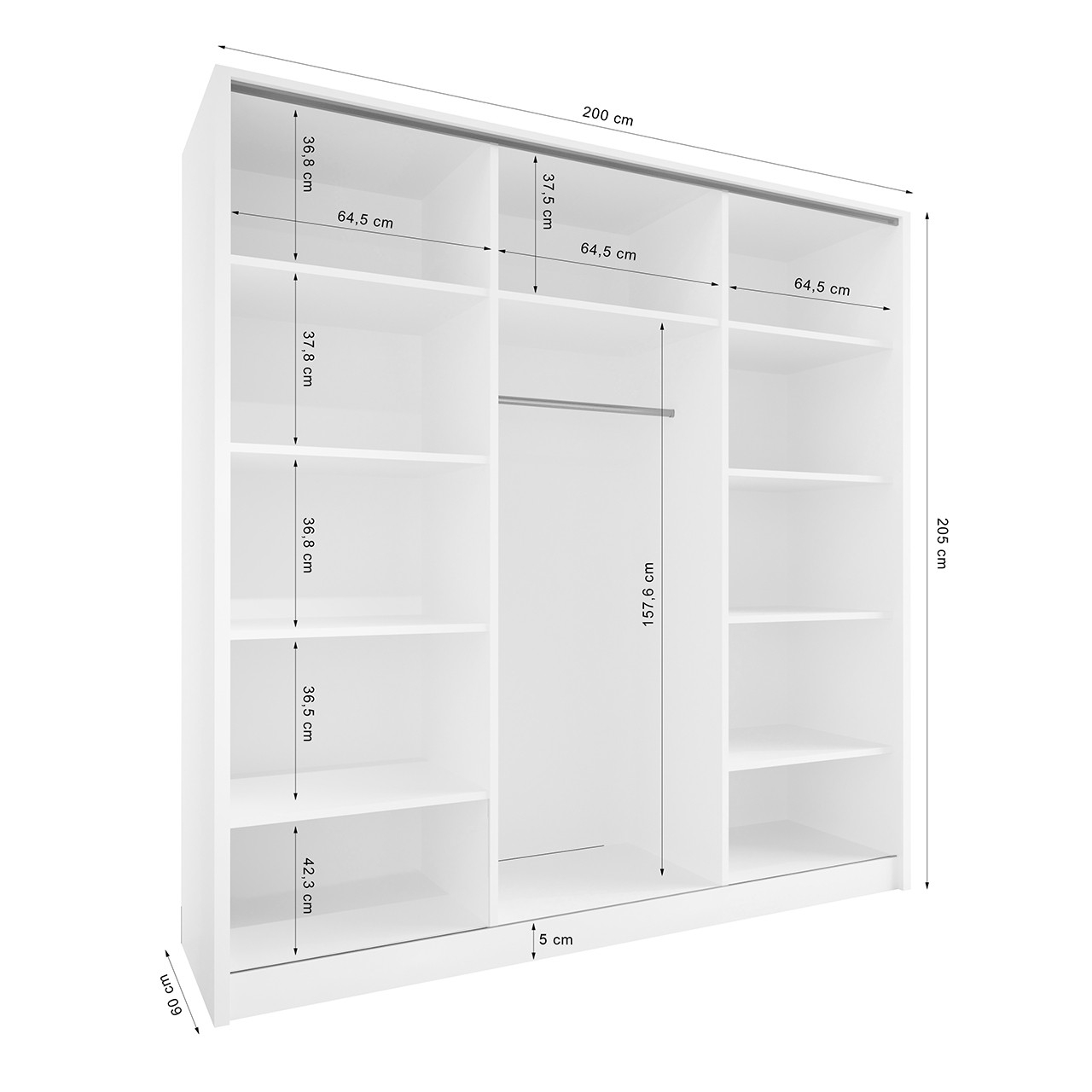 Offener Kleiderschrank Merv K1 200 Weiß regarding Offener Kleiderschrank Weiß