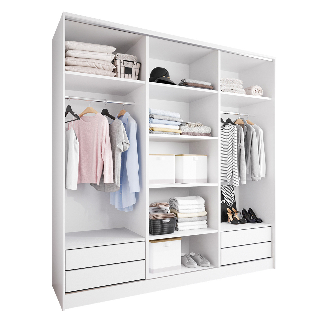 Offener Kleiderschrank Merv K4 180 Weiß pertaining to Offener Kleiderschrank