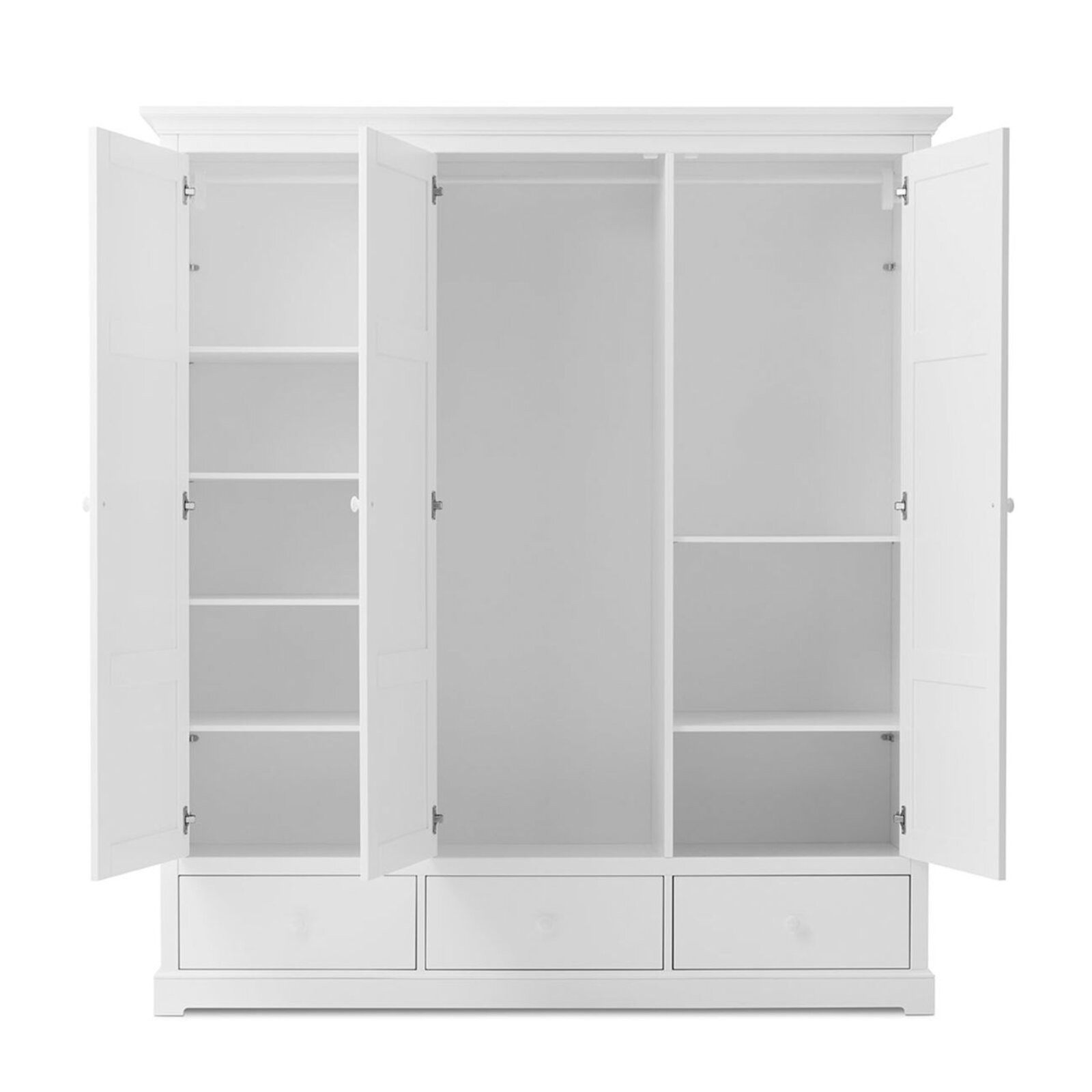 Oliver Furniture Kleiderschrank 'Seaside' Holz Weiß 3-Türig Online regarding Kleiderschrank 160 Hoch
