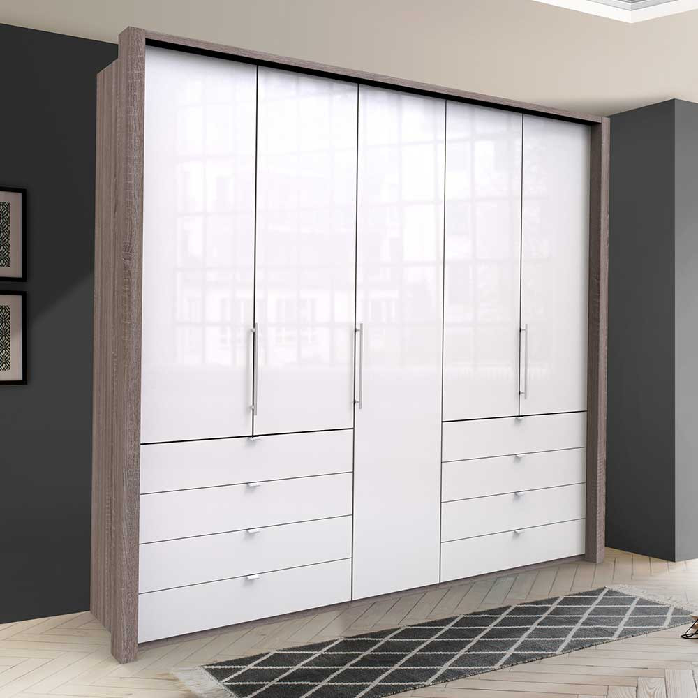 Schlafzimmer Kombi-Kleiderschrank Empresian Breite: 250 / Höhe: 236 in Kleiderschrank 236 Hoch