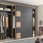 Schwebetüren Kleiderschrank 270 Cm Breit Eiche Graphit Linea Regarding Kleiderschrank 270 Cm Breit
