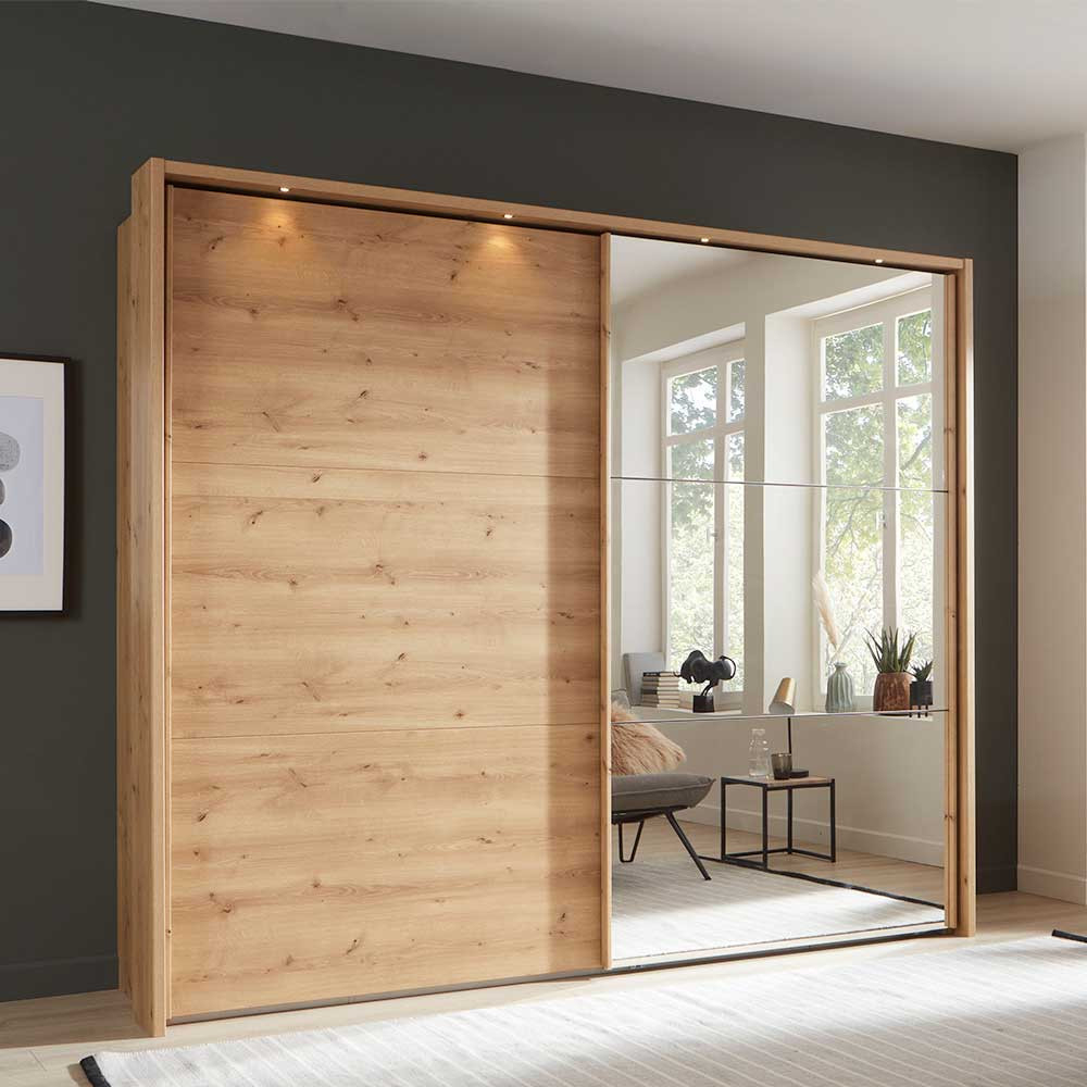 Schwebetüren Kleiderschrank Eyre Höhe: 221 with Kleiderschrank Schiebetüren Spiegel