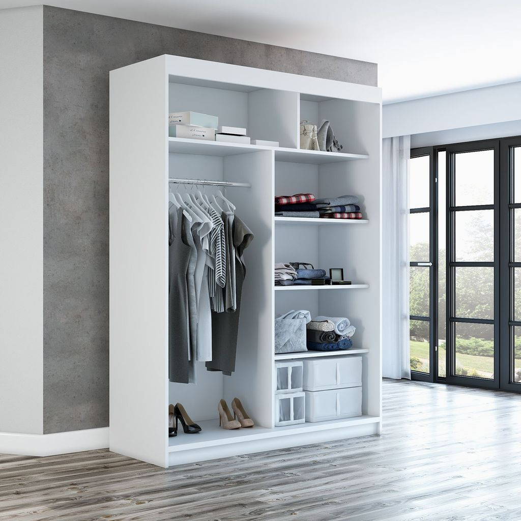 Schwebetürenschrank Kleiderschrank Gap 160 Cm Schrank Garderobe  Spiegel.verschiedene Farben (Weiß, Schwarz, Somona). Möbel Vom Hersteller! with Kleiderschrank 160 Hoch