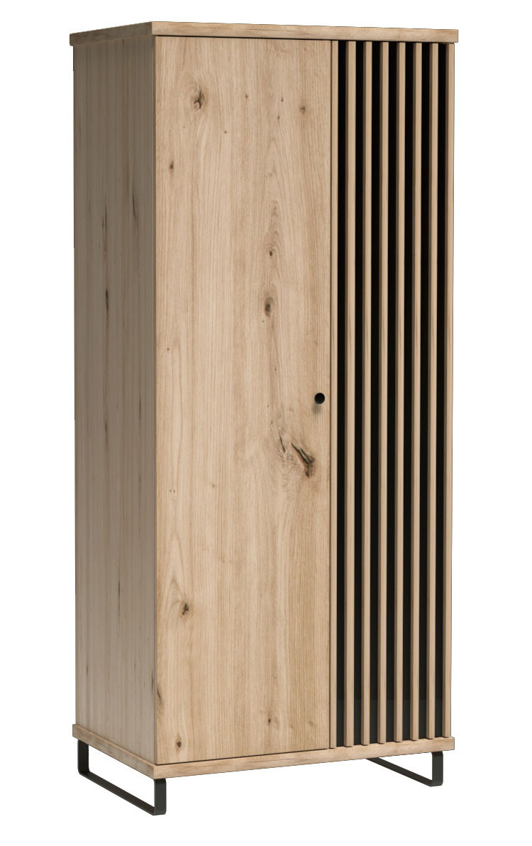 Stauraumschrank Kleiderschrank Cali 86Cm Artisan Eiche Schwarz Ausführung  Wählbar with regard to Kleiderschrank Mit Füßen